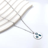 Round Strap Mixed Color Pattern Pendant Necklace 40+5cm