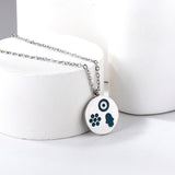 Round Strap Mixed Color Pattern Pendant Necklace 40+5cm