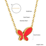 Red Butterfly Pendant Necklace 40+6cm