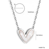 White Shell Heart Pendant Necklace 40+5cm