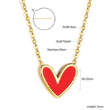 Red Shell Heart Pendant Necklace 40+5cm