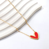 Red Shell Heart Pendant Necklace 40+5cm