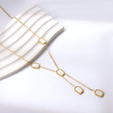 5 Rectangular White & Mixed Color Shell Pendant Necklace 40+5cm