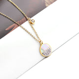 Gold color pendant necklace with diamonds 14K 45+5cm