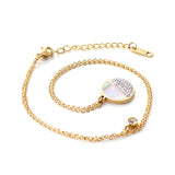 Gold color pendant necklace with diamonds 14K 45+5cm