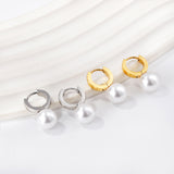 2.8x12mm circle with white pearl earrings