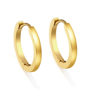 Gold curved surface ear clasp 2*18mm