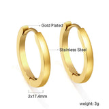 Gold curved surface ear clasp 2*18mm