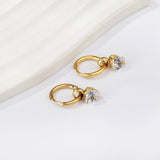 1.5x12mm circle with heart-shaped white diamond earrings