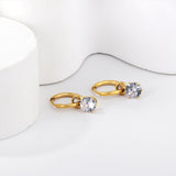 1.5x12mm circle with round white diamond earrings