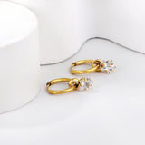 1.5x12mm circle with star-shaped white diamond earrings