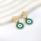 Red & Blue & Green + White Eyelet Earrings