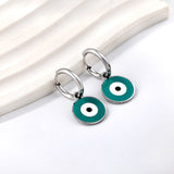 Red & Blue & Green + White Eyelet Earrings