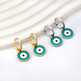 Red & Blue & Green + White Eyelet Earrings