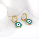 Red & Blue & Green + White Eyelet Earrings