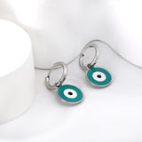 Red & Blue & Green + White Eyelet Earrings