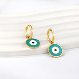 Red & Blue & Green + White Eyelet Earrings