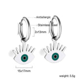 1.6x11mm Circle with Mixed Color Eyes Stud Earrings