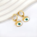 1.6x11mm Circle with Mixed Color Eyes Stud Earrings