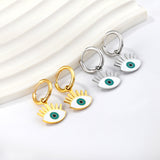 1.6x11mm Circle with Mixed Color Eyes Stud Earrings