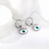 1.6x11mm Circle with Mixed Color Eyes Stud Earrings