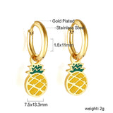 New 1.6x11mm Circle With Mixed Color Pineapple Earrings