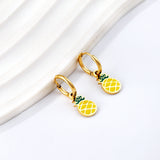 New 1.6x11mm Circle With Mixed Color Pineapple Earrings