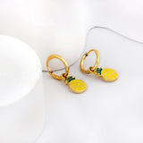 New 1.6x11mm Circle With Mixed Color Pineapple Earrings