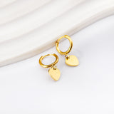 1.6x11mm Circle with Hearts Stud Earrings