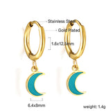 1.5x12.5mm circle with blue moon earrings