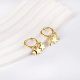 2x15mm circle with three star accessories earrings