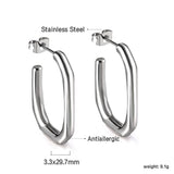 Steel color rectangular ear clasp 3.5*22.5*29.5mm