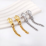 Snake head with matching chain with white diamond earrings