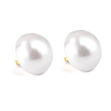 Boucles d'oreilles demi-perles blanches 20 mm