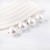 20mm half white pearl earrings