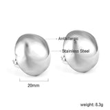 Boucles d'oreilles demi-perles en acier de 20 mm