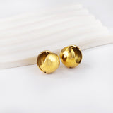 Steel-colored steel bead hollow ear clasp 15mm