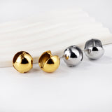 Steel-colored steel bead hollow ear clasp 15mm