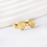 Gold Shell Cut Earrings