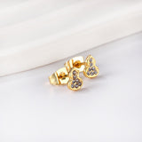 Pendientes talla calabaza de oro con diamantes