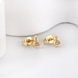 Gold gourd cut earrings with diamonds