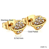 Pendientes Gold Planet + Talla Orbita con Diamantes