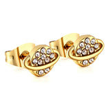 Pendientes Gold Planet + Talla Orbita con Diamantes