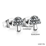 Boucles d'oreilles en or taille champignon et diamants