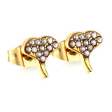 Gold fan leaf cut earrings with diamonds