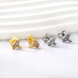 Pendientes talla abanico de oro con diamantes