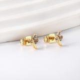 Pendientes talla Hoja de Oro con diamantes