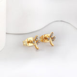 Golden Leaf cut earrings with diamonds