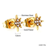 Golden lucky star cut earrings with diamonds