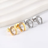 Pendientes de oro talla U con diamantes